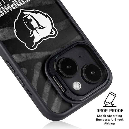 NBA Memphis Grizzlies Black Animal Print iPhone 15 Kickstand Case